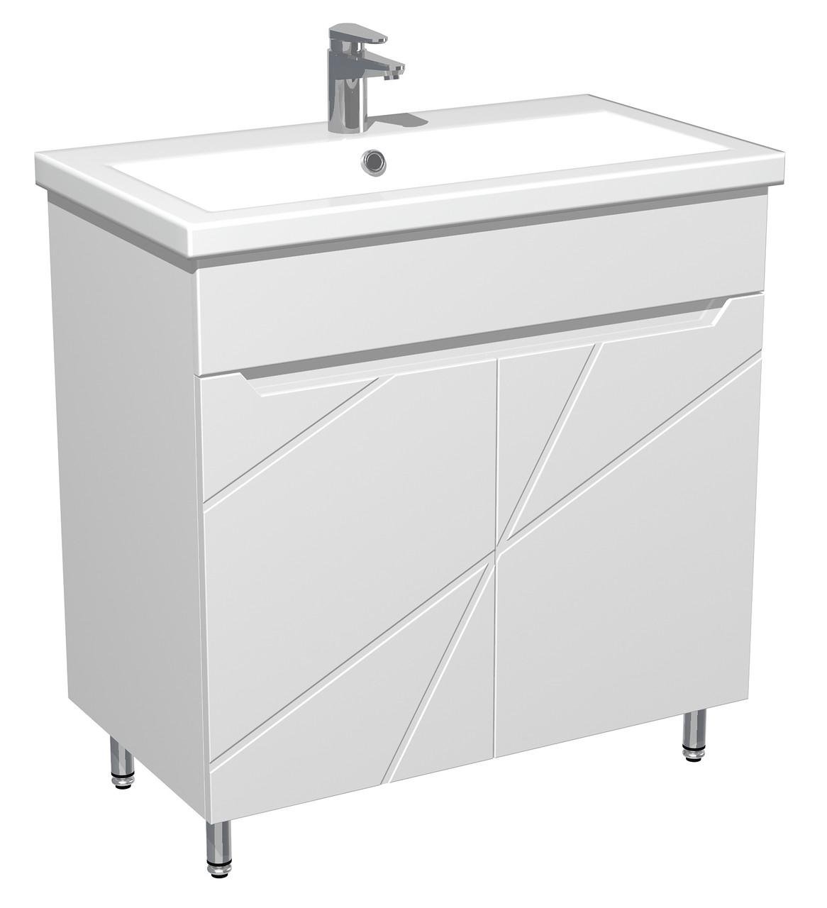 Тумба для ванної кімнати з умивальником Комо 80 см Білий (30632039)