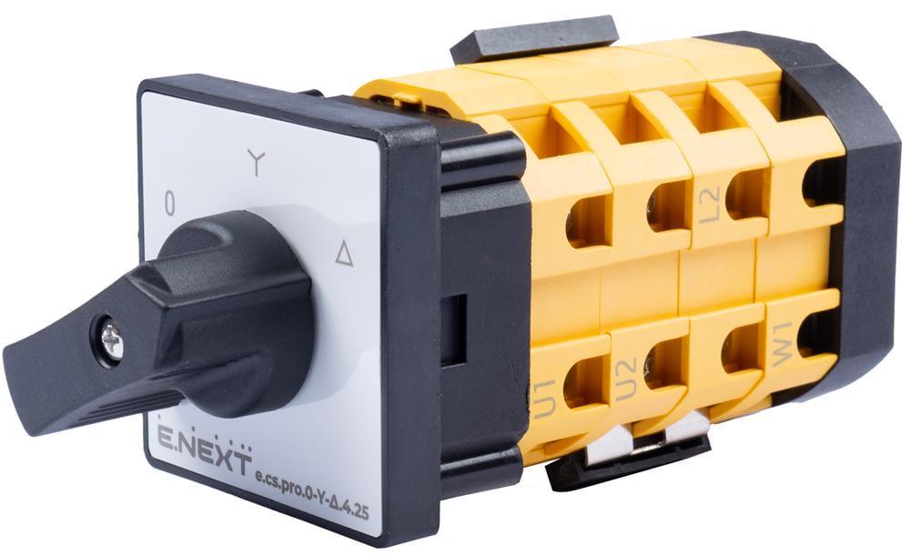 Перемикач пакетний E.NEXT e.cs.pro.0-Y-Δ.4.25 0-зірка-трикутник 4P 25A 440V (p093036)
