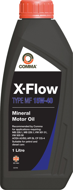 Моторне мастило COMMA X-FLOW 15W-40 мінеральне 1 л (XFMF1L)