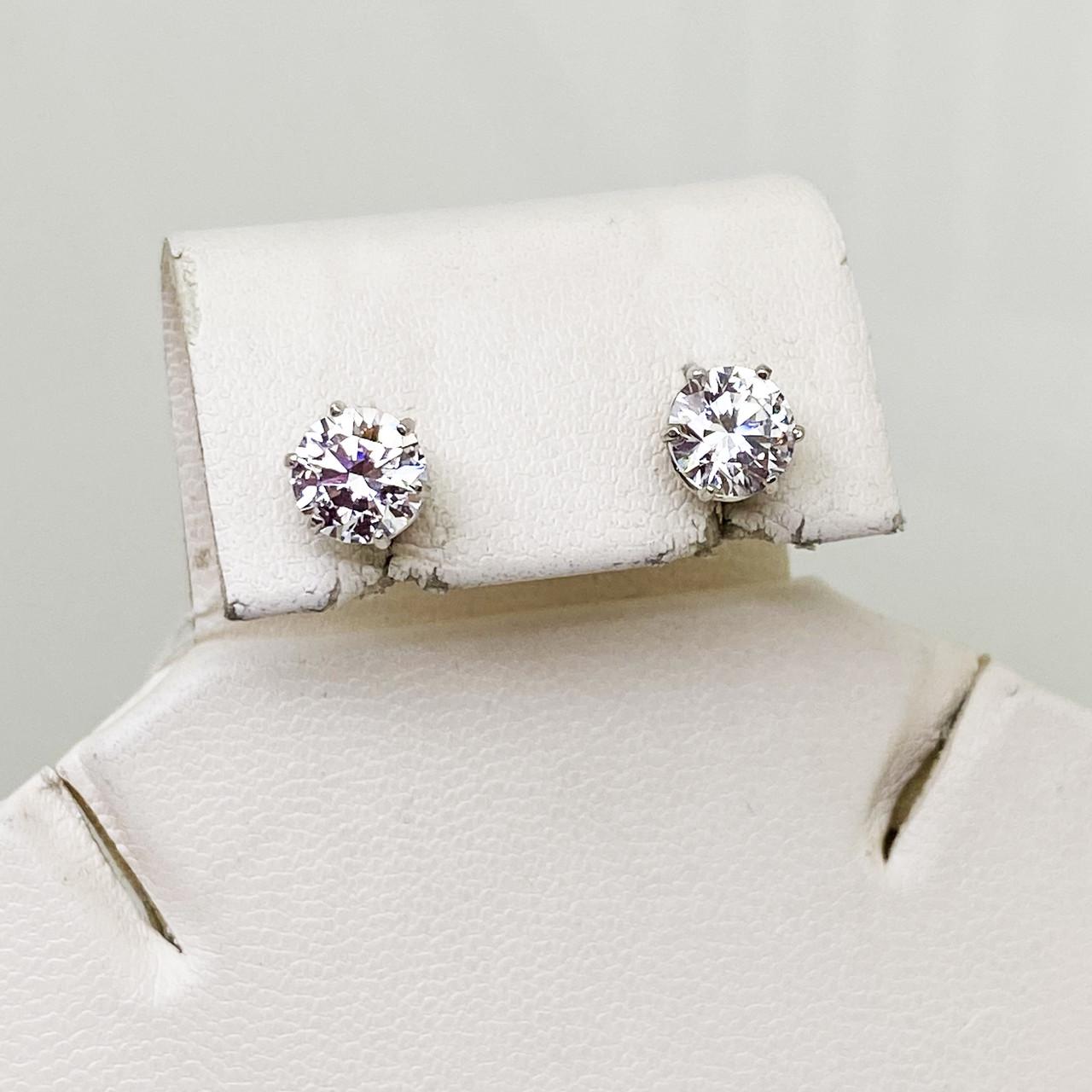 Серьги-пусеты серебряные с кристаллами Swarovski 1,7 г (1759988207)