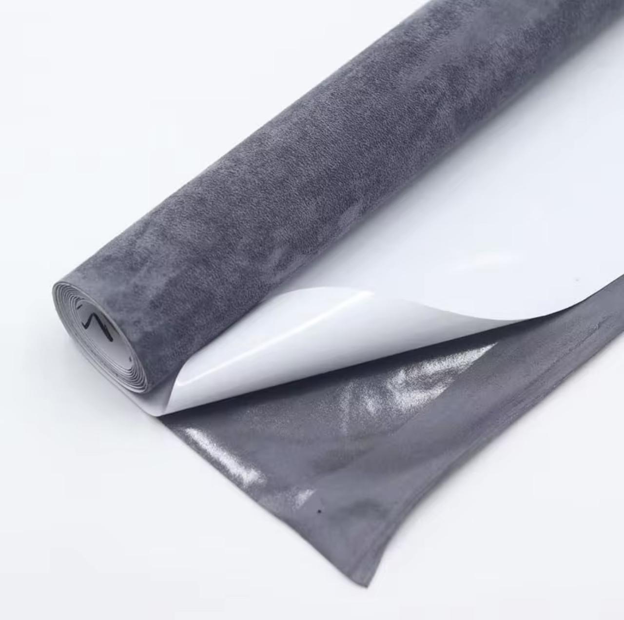 Алькантара самоклеюча тканина для салону авто 30x150 см Сірий графіт (2724366639)