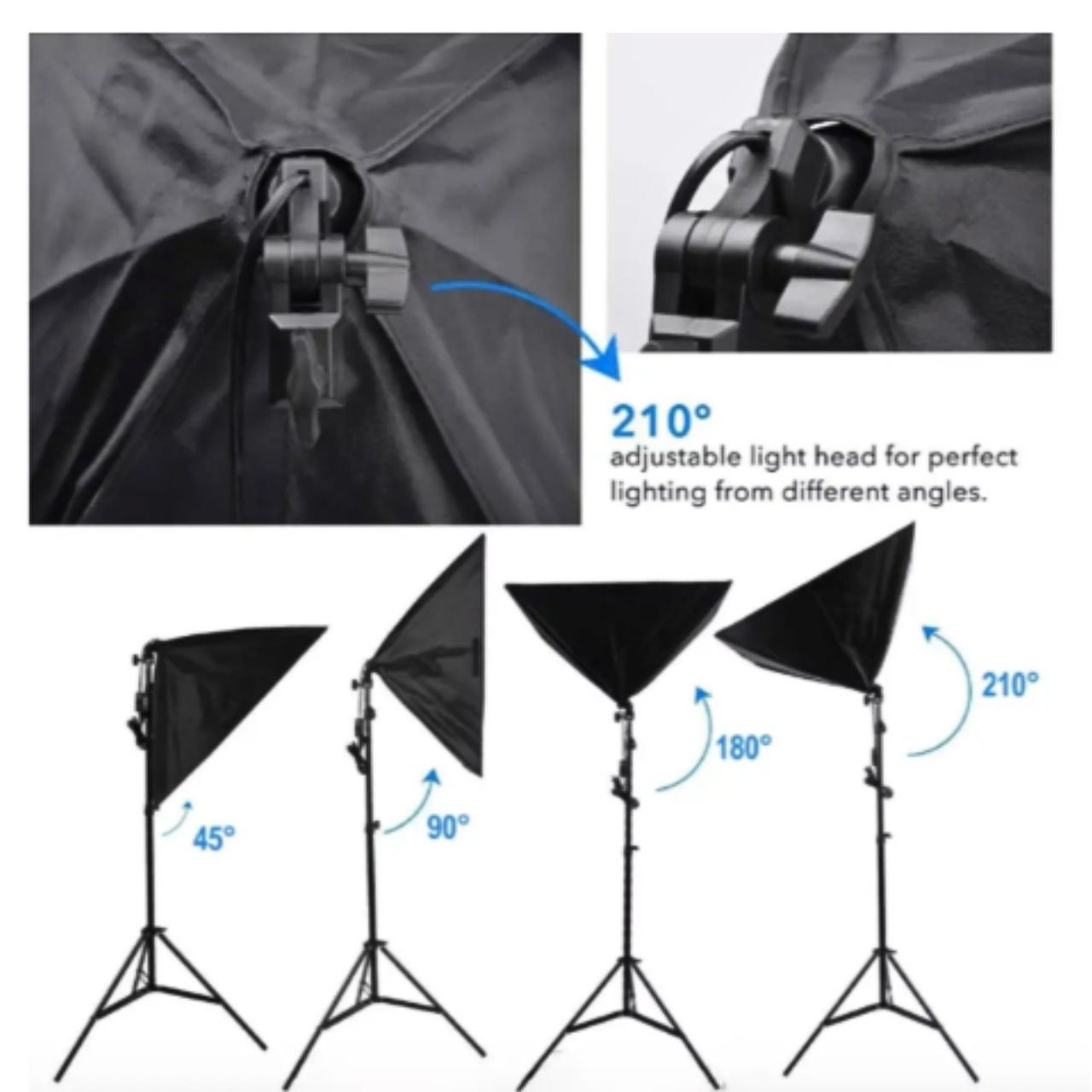 Комплект постоянного студийного света Софтбокс 50х70 см/LED лампа 50W/штатив 210 см (S166) - фото 5 Комплект постоянного студийного света Софтбокс 50х70 см/LED лампа 50W/штатив 210 см (S166) - фото 5