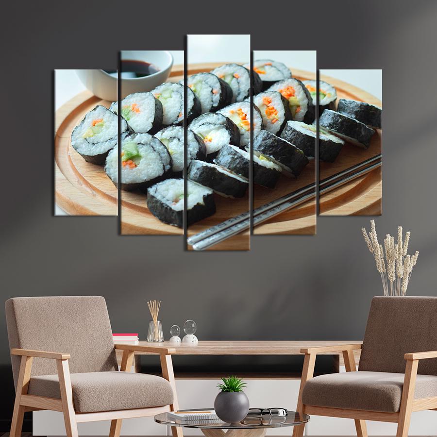Настенний декор Овощные суши-маки с соевым соусом 187x119 см (A471-5)