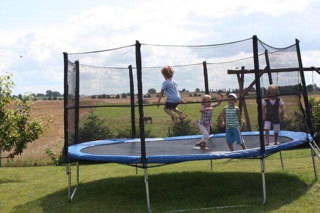 Батут FunFit сетка + лестница 435 см до 180 кг Синий/Черный - фото 7 Батут FunFit сетка + лестница 435 см до 180 кг Синий/Черный - фото 7