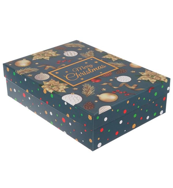Коробка подарочная новогодняя Christmas 275x195x75 см Синий (1356297)