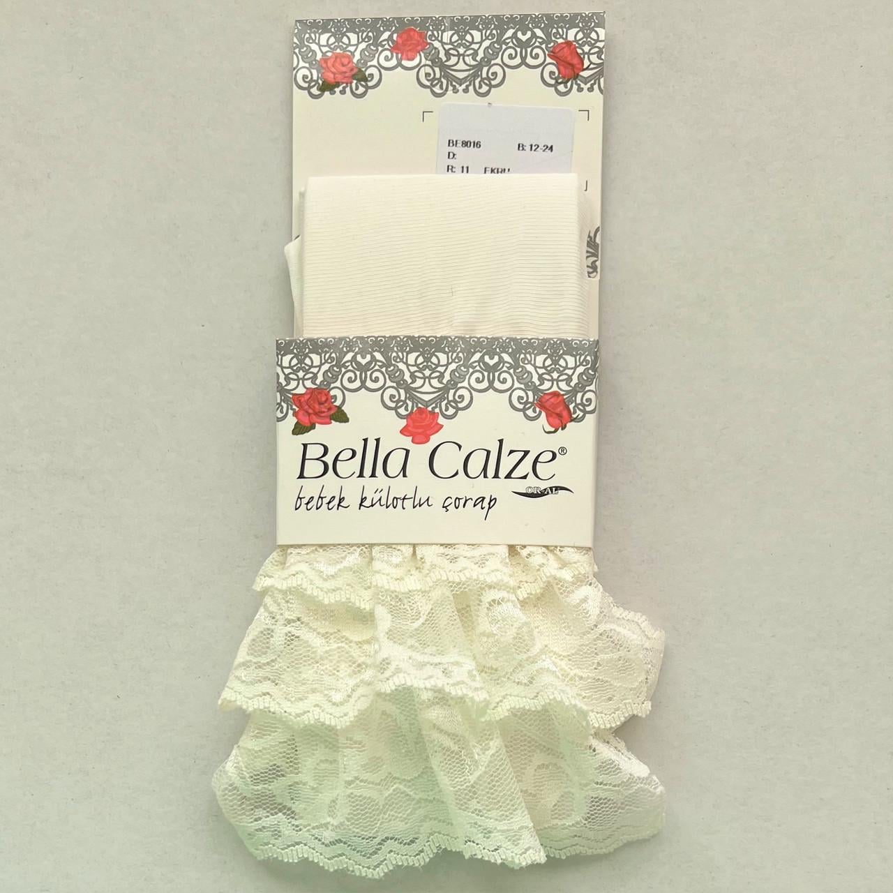 Колготки для девочки капроновые Bella Calze с рюшами 80-92 см Кремовый (32408160)