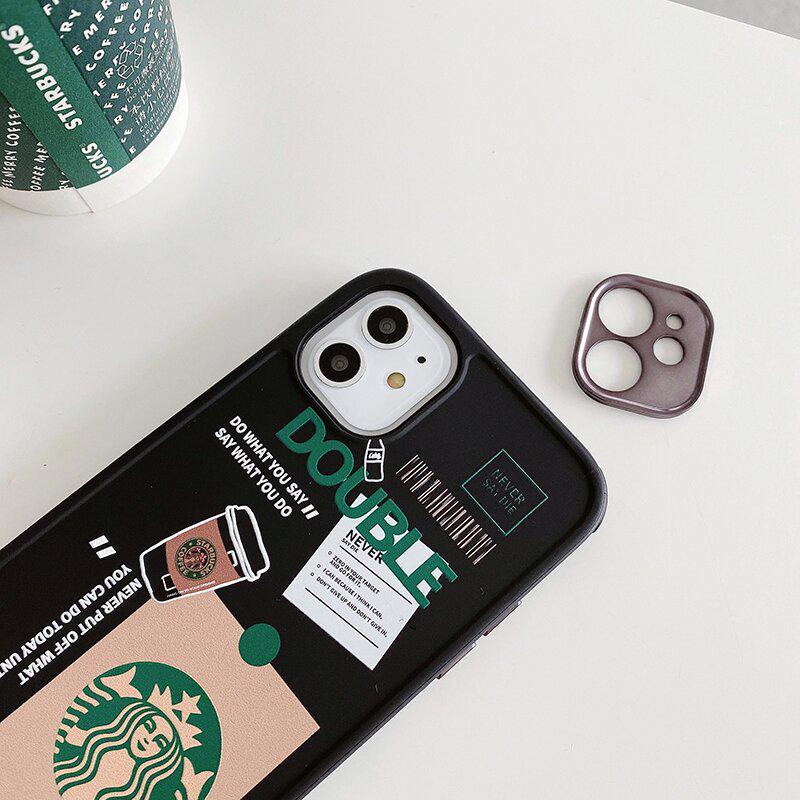 Чехол для iPhone 7 Plus/8 Plus Starbucks с защитой камеры Черный - фото 2