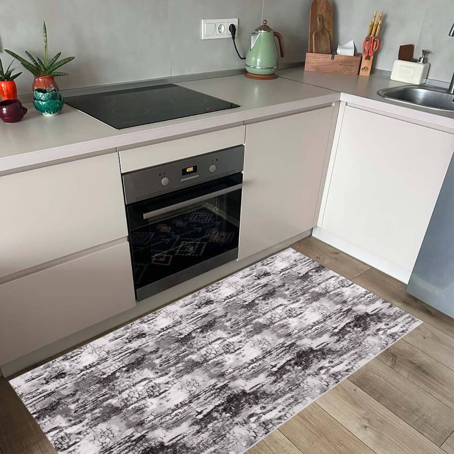 Ковер на силиконовой основе противоскользящий DAKARIA Soft Run 4081G 2x2 м Серый (00-00020237) - фото 5