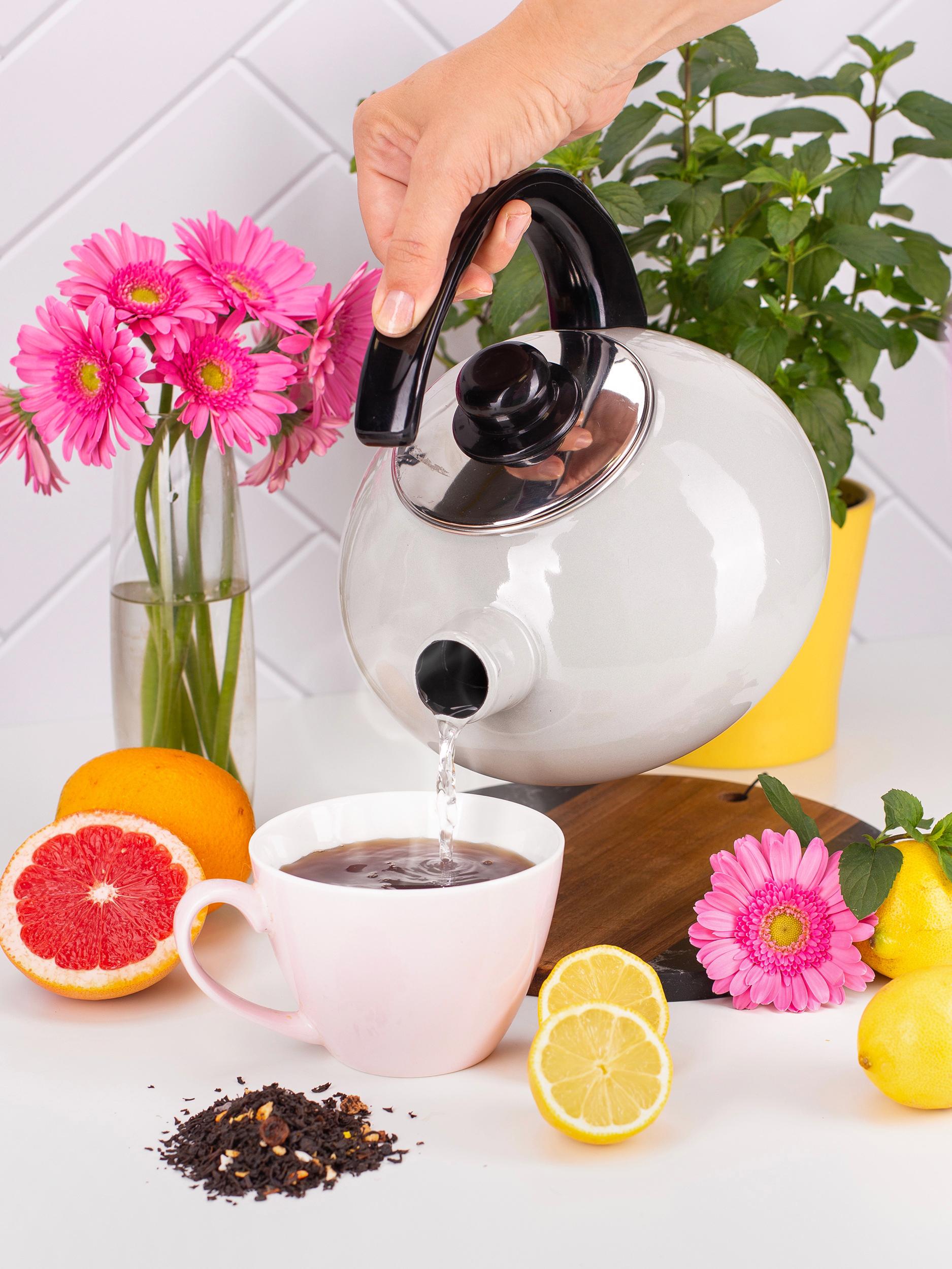 Чайник со свистком Kamille KM-1039В из эмалированной стали 2,5 л Белый (150-84-1039В) - фото 7 Чайник со свистком Kamille KM-1039В из эмалированной стали 2,5 л Белый (150-84-1039В) - фото 7