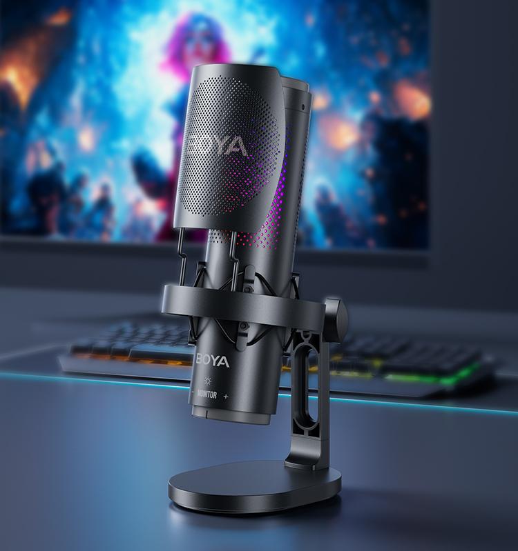 Микрофон BOYA K9 для блоггеров с RGB подсветкой и стойким пантографом (51004) - фото 5 Микрофон BOYA K9 для блоггеров с RGB подсветкой и стойким пантографом (51004) - фото 5