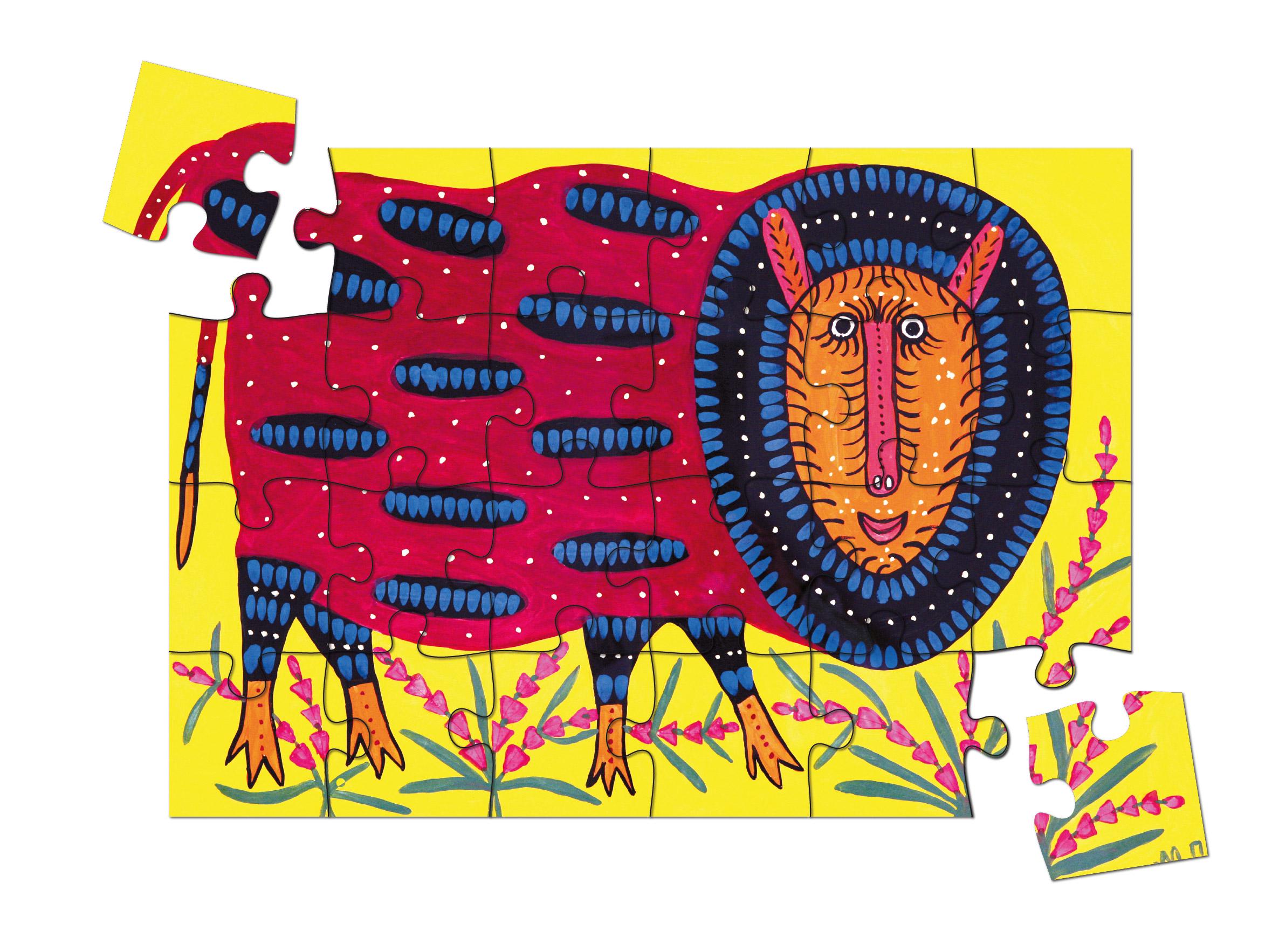 Пазл дерев'яний Дика овечка Марія Примаченко в рамці на 24 елементи