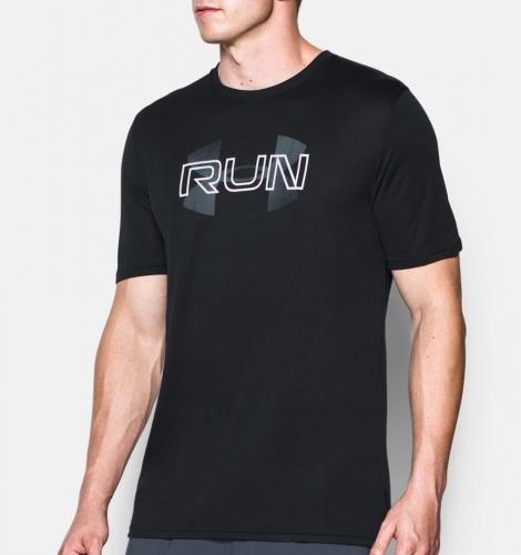 Футболка UA RUN OVERLAP LOGO S/S S Чорний (1289677-001) - фото 3