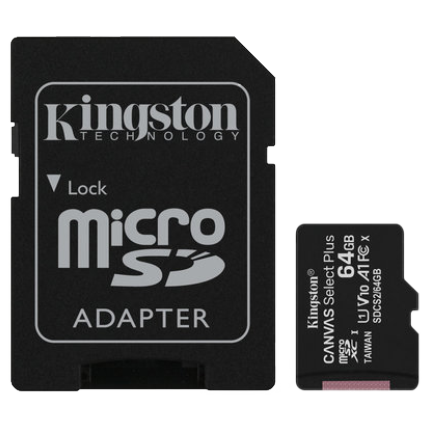 Карта памяти Kingston microSDXC 64 GB Canvas Select Plus + Adapter SD (2201519243)
