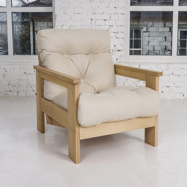 Кресло из массива бука Woodman Mexico без покрытия Бежевый - фото 3