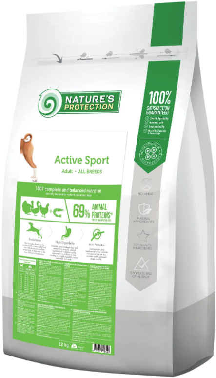 Корм сухой Active Sport All Breeds для взрослых спортивных/охотничьих/служебных собак 12 кг (NPS45744)