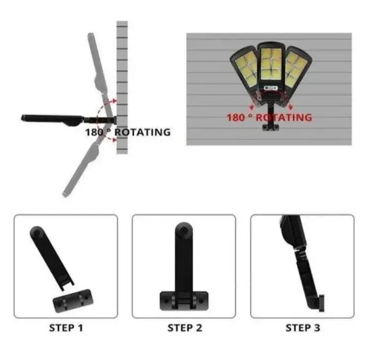 Світильник вуличний настінний UKC Solar Light BK-818-6 COB із датчиком руху на сонячній батареї - фото 6