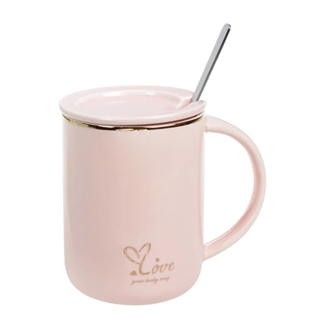 Чашка-заварочник фарфоровая Flora Love 0,43 л Розовый (31811)