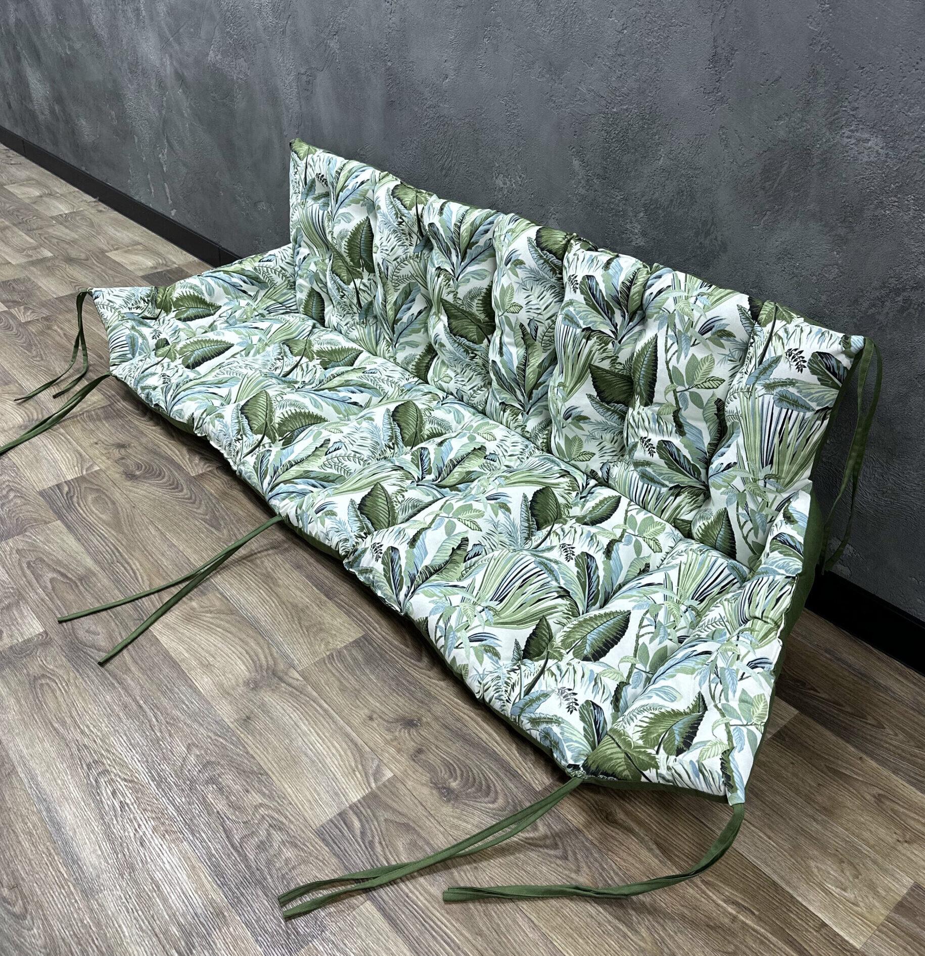 Подушка с бортами Сomfort Home на поддоны/качели/каркасы/садовая мебель Tropical forest 100х50х50х20 см