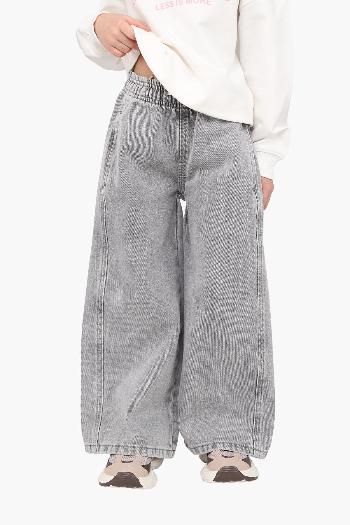 Джинсы для девочки Yuki Wide Leg 116 см Светло-серый (ЦБ-00290461)