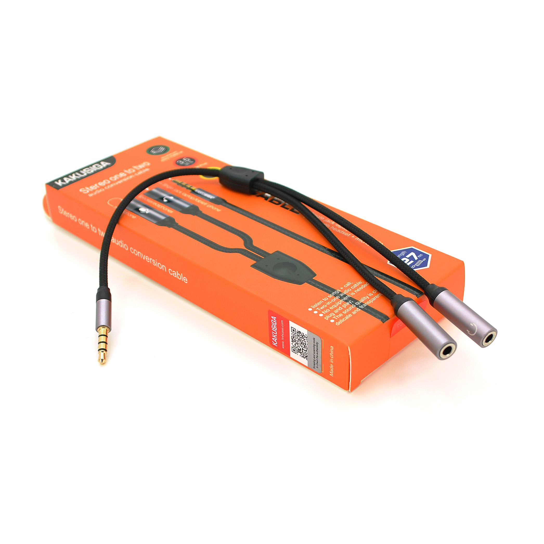 Разветвитель аудио iKaku KSC-570 HUIYIN 4 pin Jack 3,5 мм на 2x3 pin Jack 3,5 мм круглый (YUT_V2266)