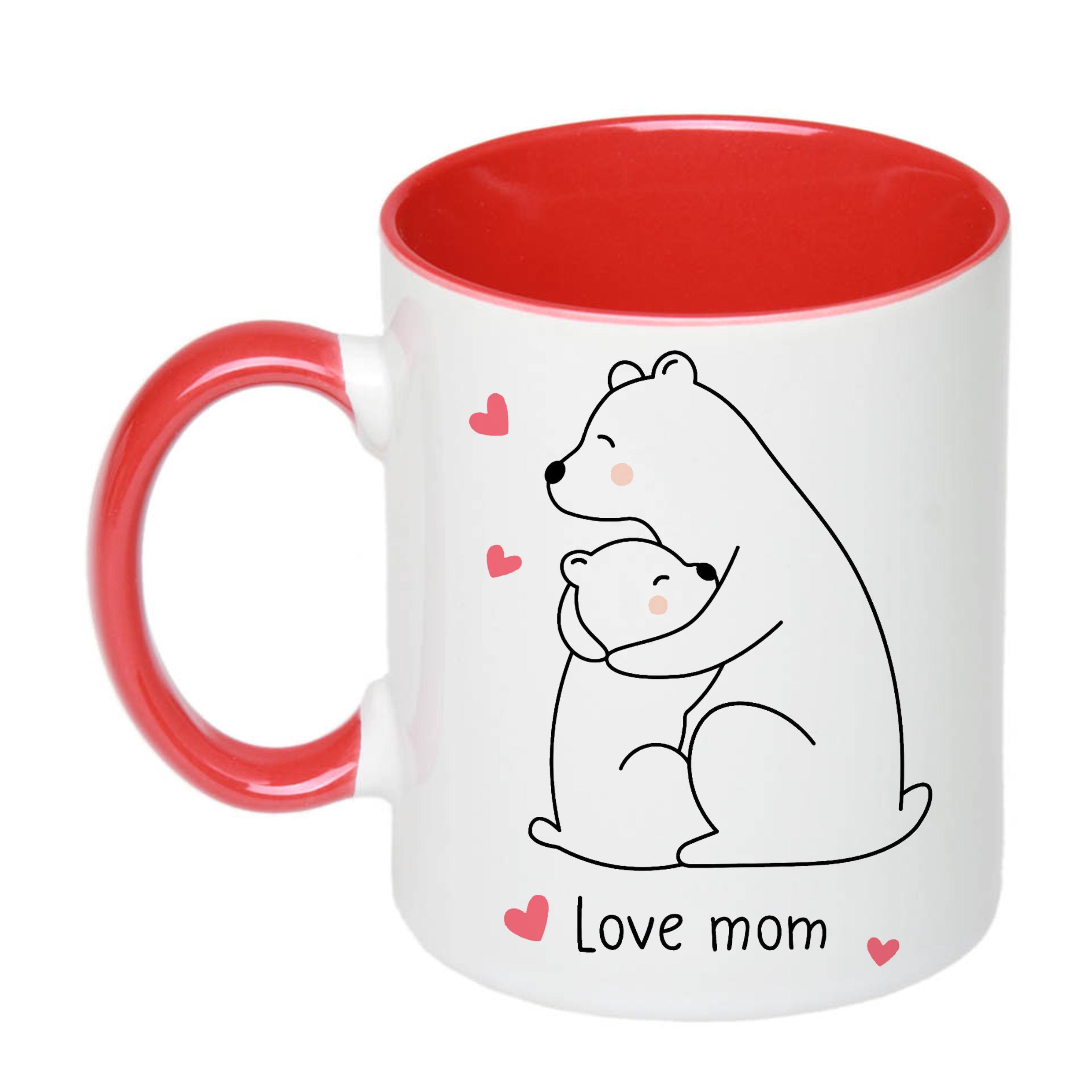 Чашка с печатью Love mom 330 мл Красный (22560)