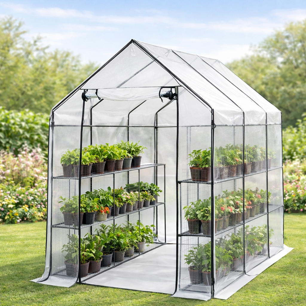 Теплица садовая парник Helper HP-1136 1.8 мм 140 г/м2 215х143х195 см Зеленый