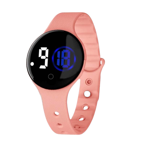 Часы электронные светодиодные сенсорные с большими цифрами водонепроницаемые Персиковый (1000102)