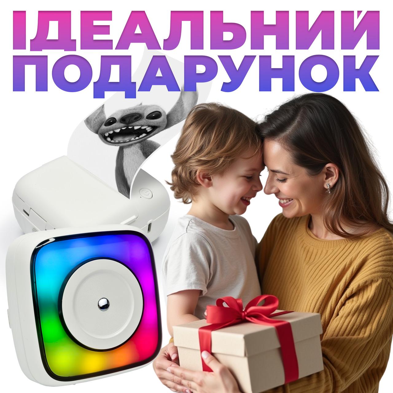 Термопринтер мобільний дитячий JETIX Mini Printer Student 2 з Bluetooth і нічником для термодруку зі смартфона - фото 9