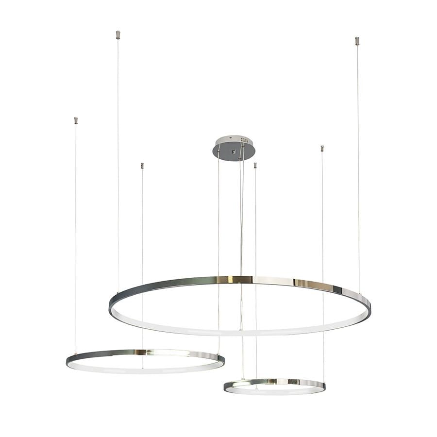 Люстра светодиодная Levistella 7529832-3B LED 400/600/800 с тремя плафонами кольцами и пультом Хром (2667995608)