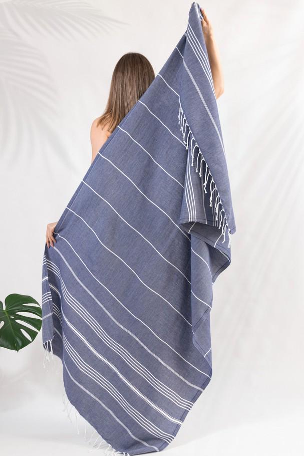 Рушник пляжний Peshtemal Beach Pool Spa 100х180 см Темно-синій (26498182) Рушник пляжний Peshtemal Beach Pool Spa 100х180 см Темно-синій (26498182)