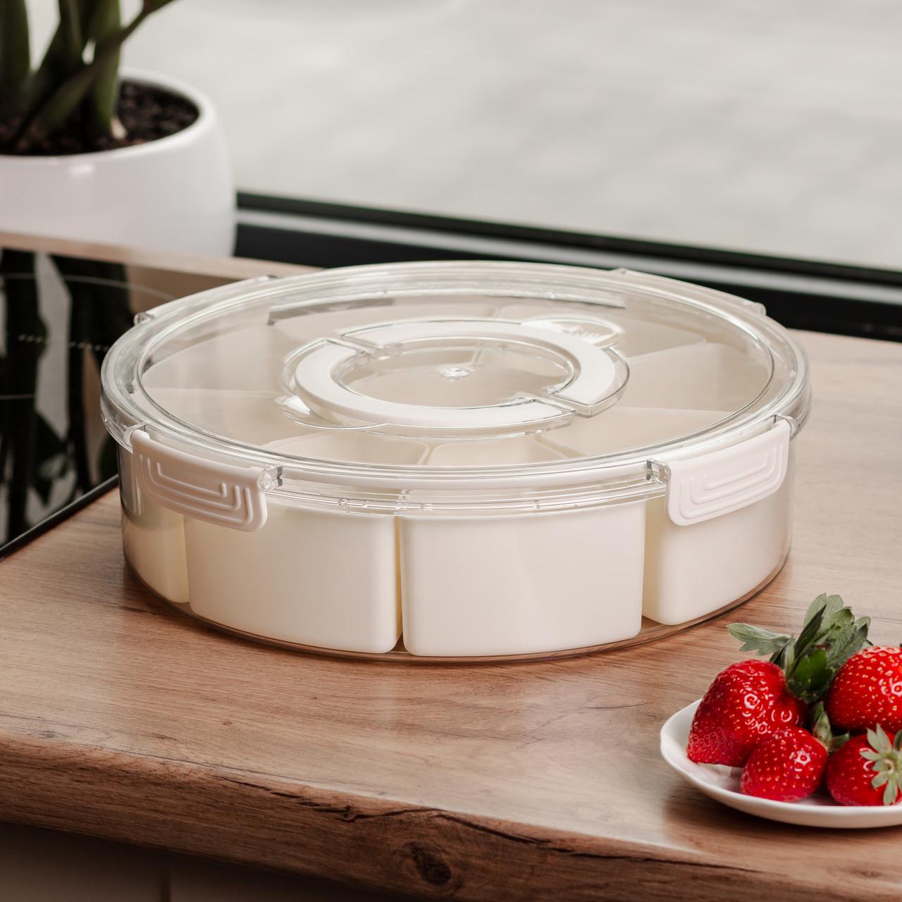 Контейнер для еды HP-27-14 с 9 отсеками пластиковый 3,5 л 29 см Бежевый (7273) - фото 3