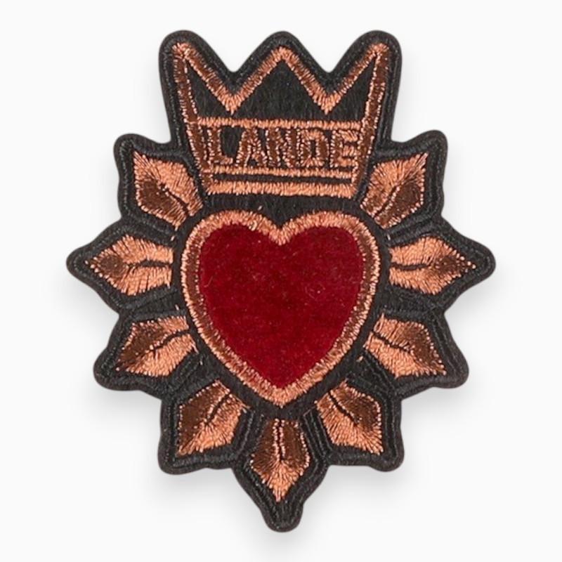 Термоаппликация Heart lande вышитая с бархатом 7,8х6,7 см 1 шт. Черный (АК7867с06)