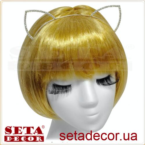 Вушка Кішка зі стразами SETA Decor 18-753SL - фото 2