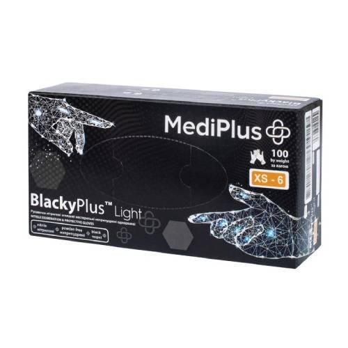 Рукавиці MediPlus BlackyPlus Light нітрилові XS 100 шт. Чорний (754485) (13352906)
