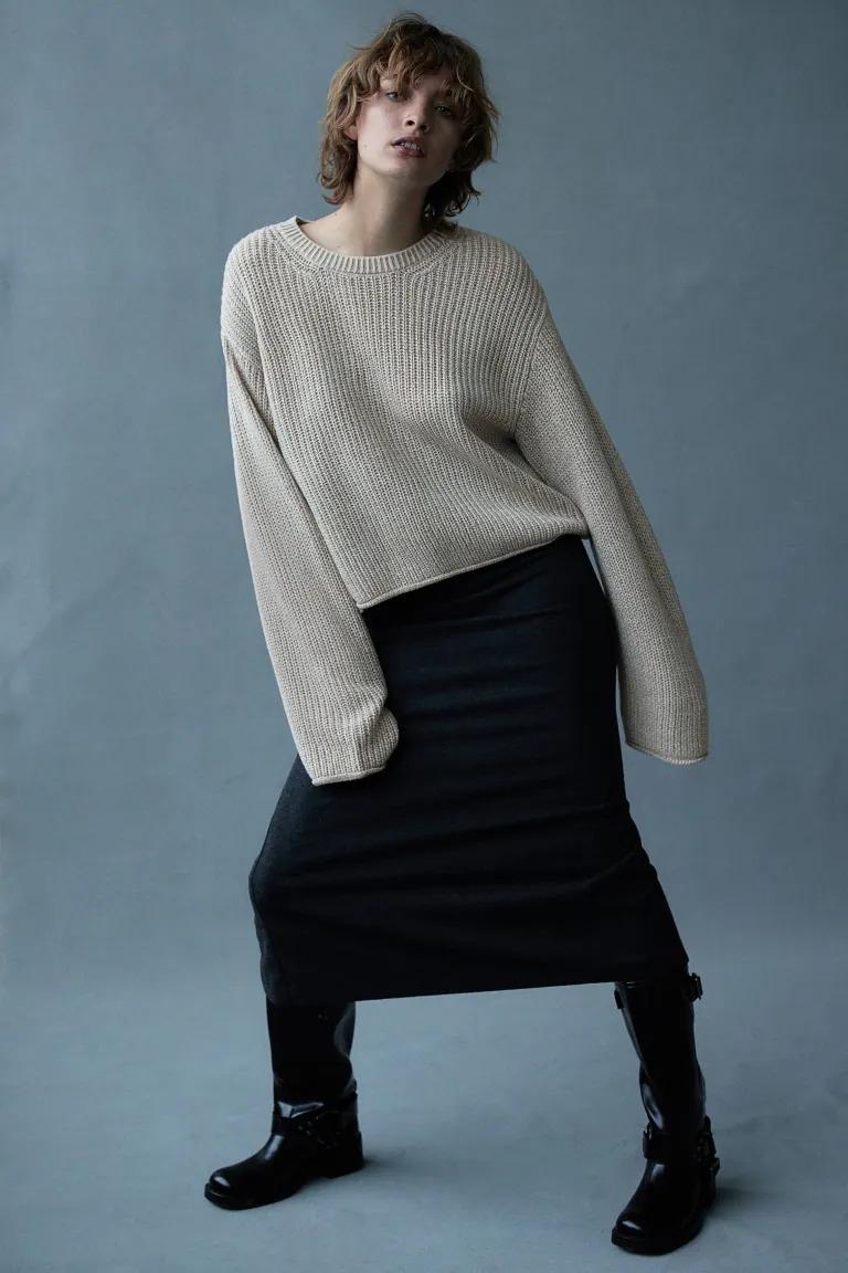 Свитер H&M 1161770П M Бежевый меланж