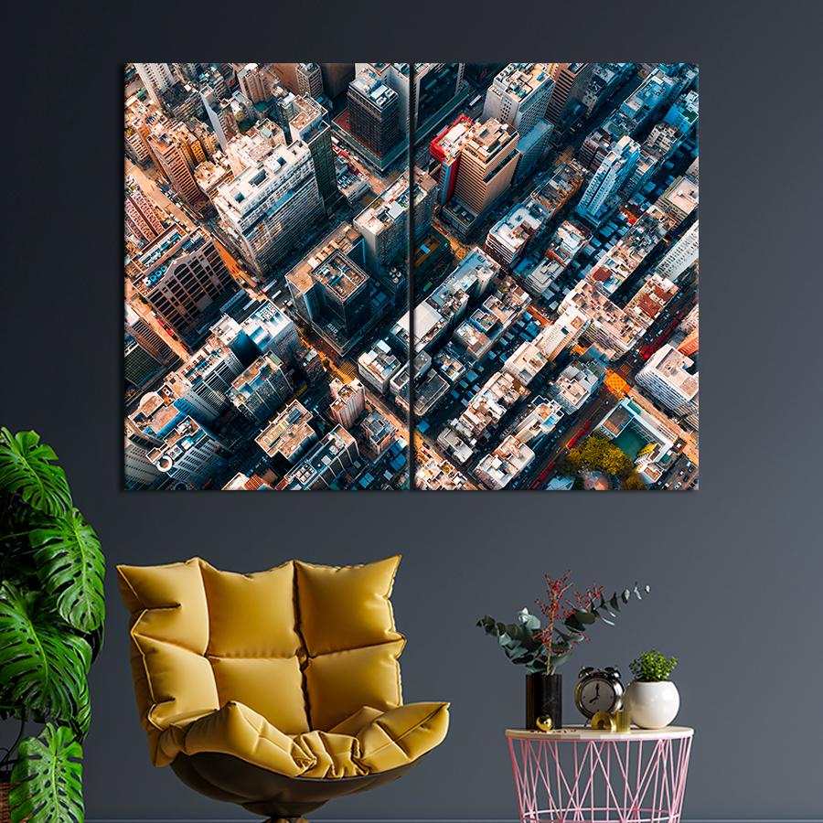 Настінний декор Вид зверху на міський пейзаж 111x81 см (A591-2)