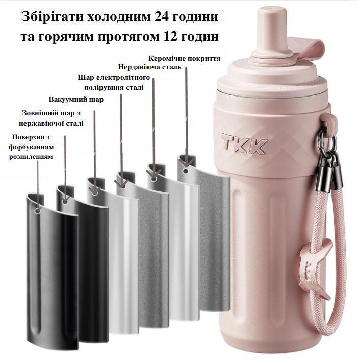 Термос с соской 500 мл Розовый (2640402095) - фото 7