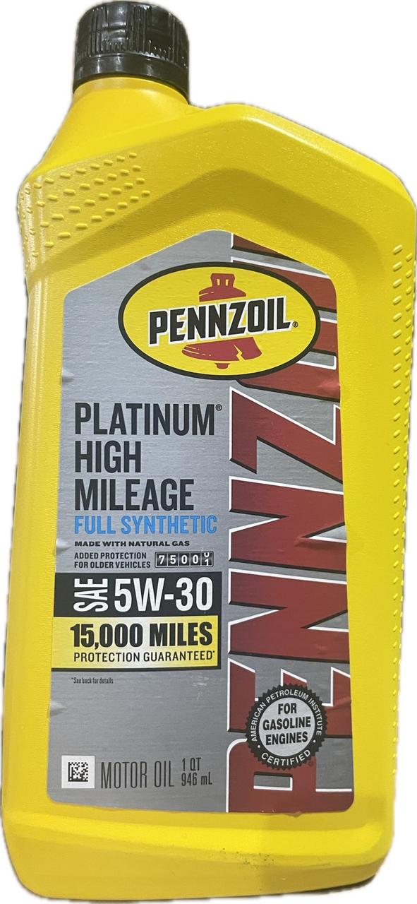 Моторное масло Pennzoil Platinum High Mileage Full Synthetic 5W-30 0,946 л (550042728)