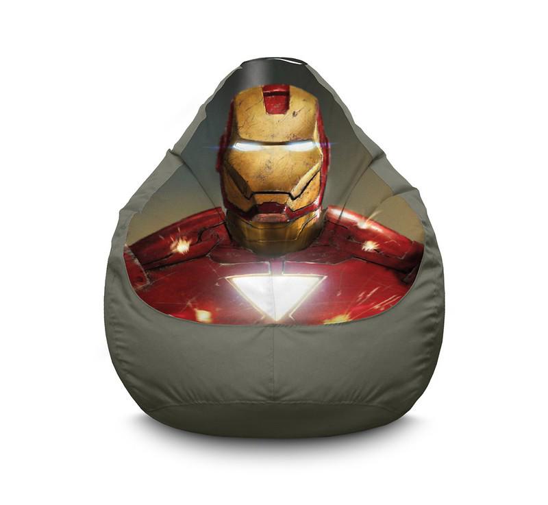 Кресло мешок iPuff Iron Man Mask Оксфорд XXXL 100х135 см Серый