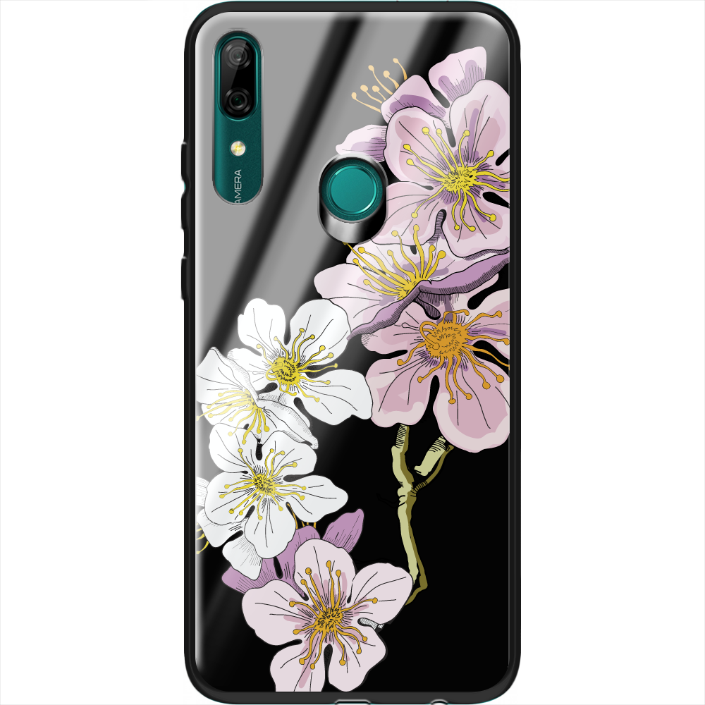 Чохол Boxface Huawei P Smart Z Cherry Blossom Чорний силікон зі склом (37381-cc4-37725)