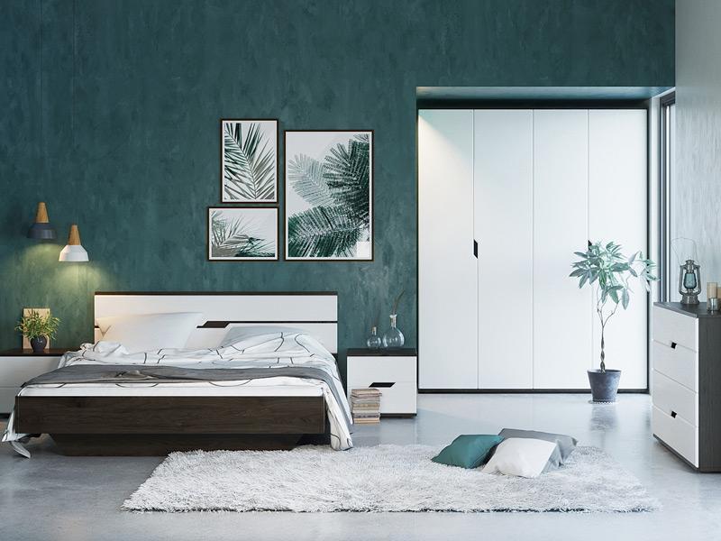 Спальня Світ Меблів Мария 4Д Комплект из ДСП и МДФ Дуб борас/Белое золото