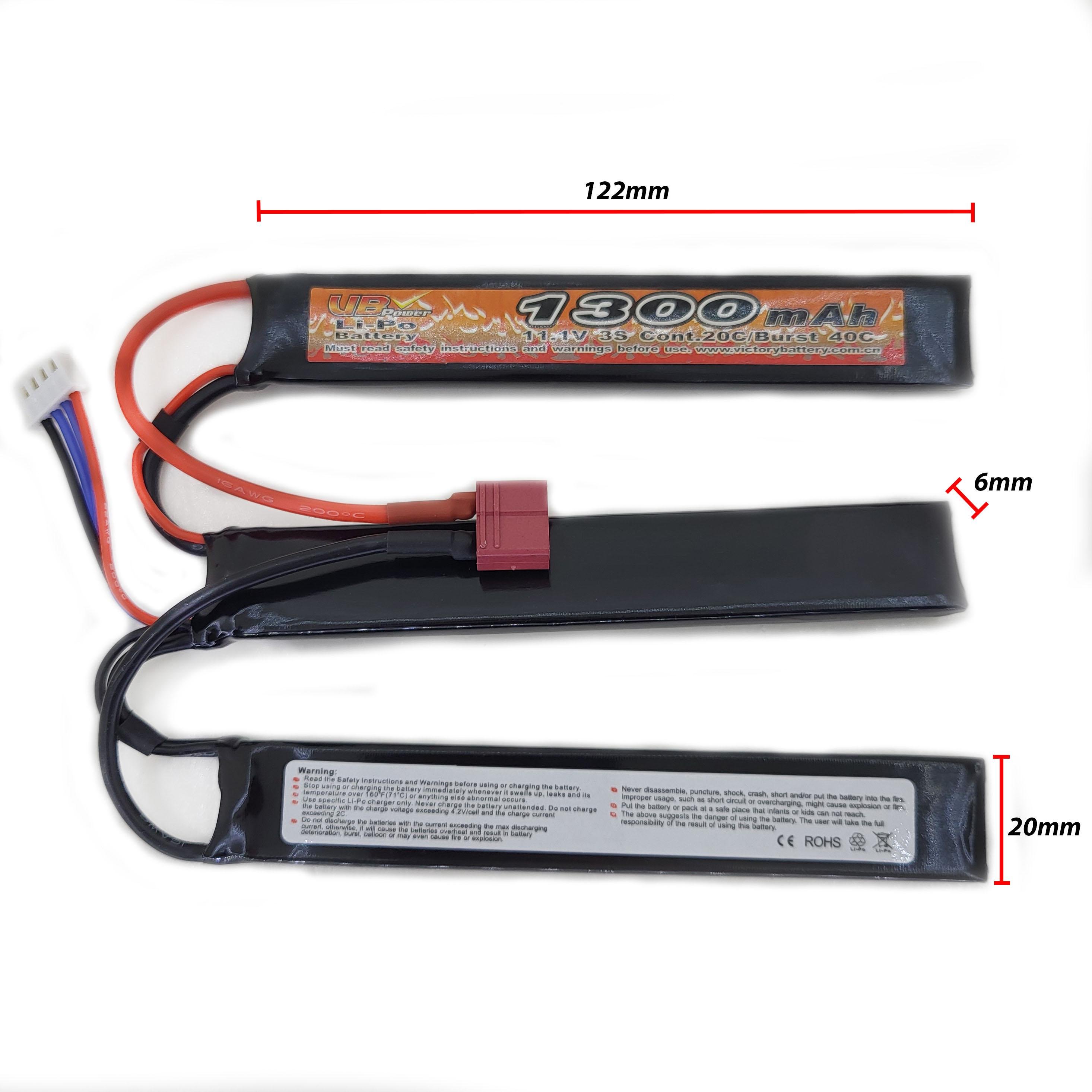 Аккумулятор VB Power VB5820122 для Airsoft Li-Pol 20-40C 11,1V 1300 mAh (14187700) - фото 2