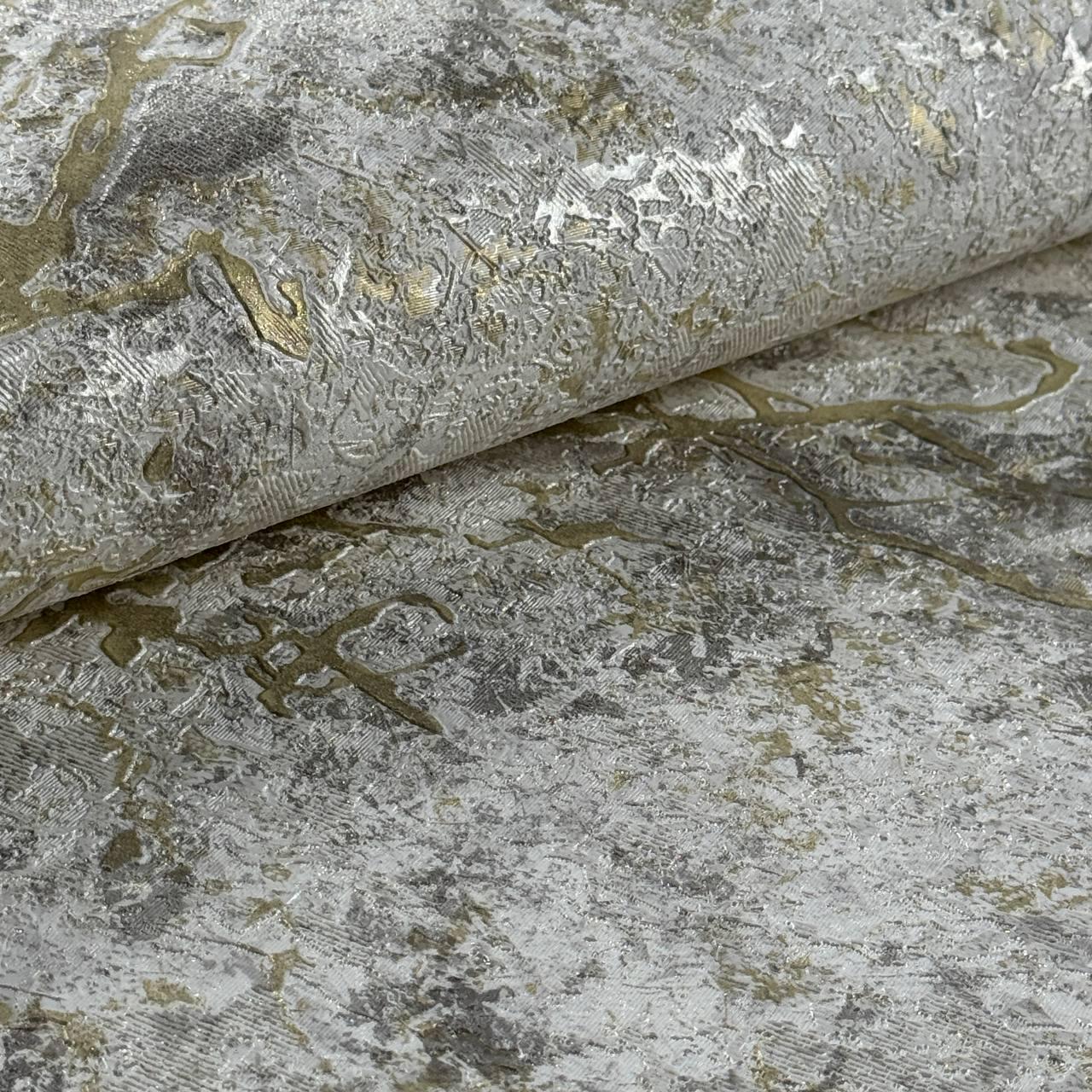 Обои виниловые Славянские обои 8575-03 10,05х1,06 м Серо-бежевый с золотыми прожилками (2932899413)