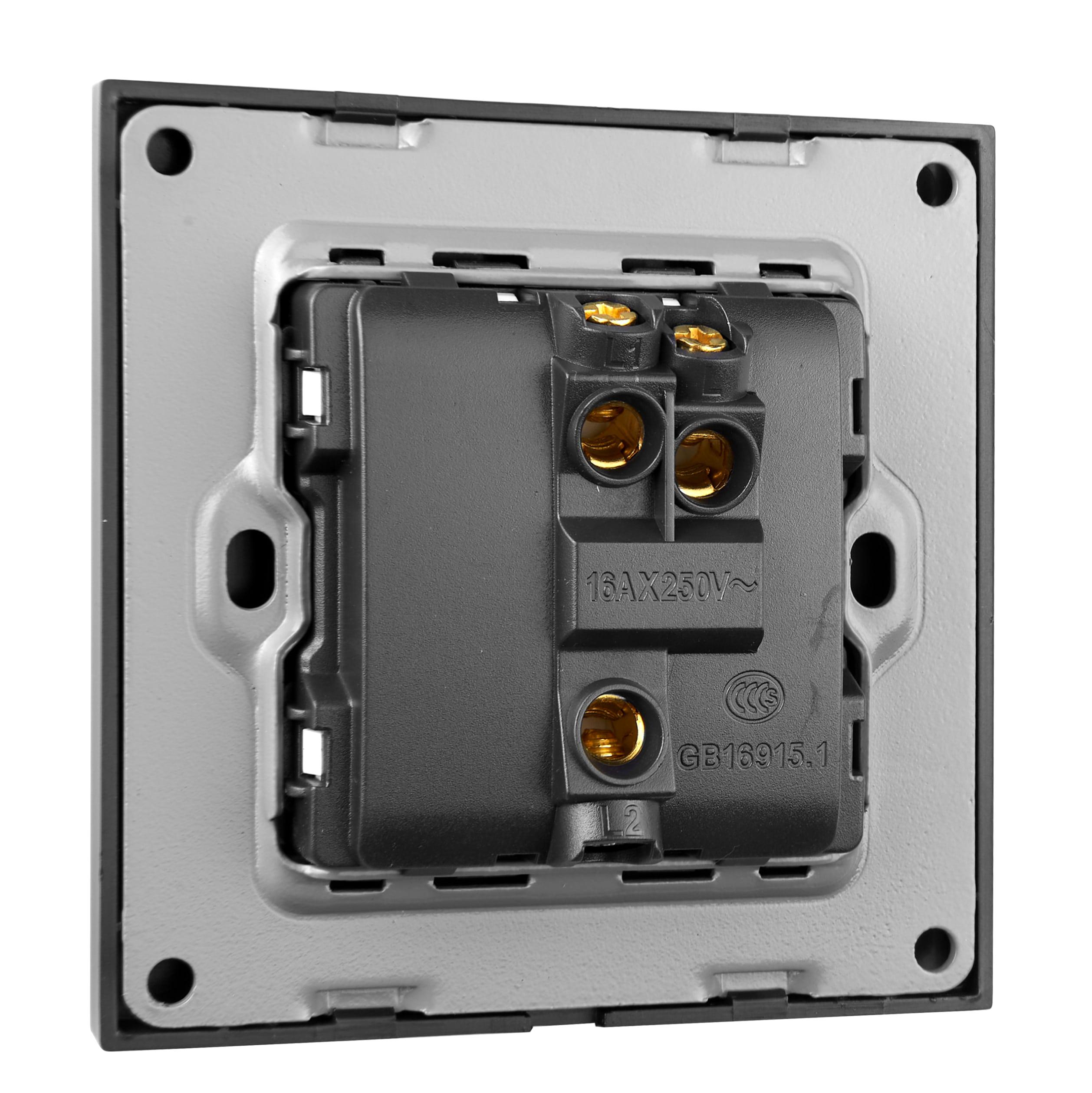 Выключатель 1-клавишный Asans с подсветкой и рамкой Черный матовый (20098946) - фото 2