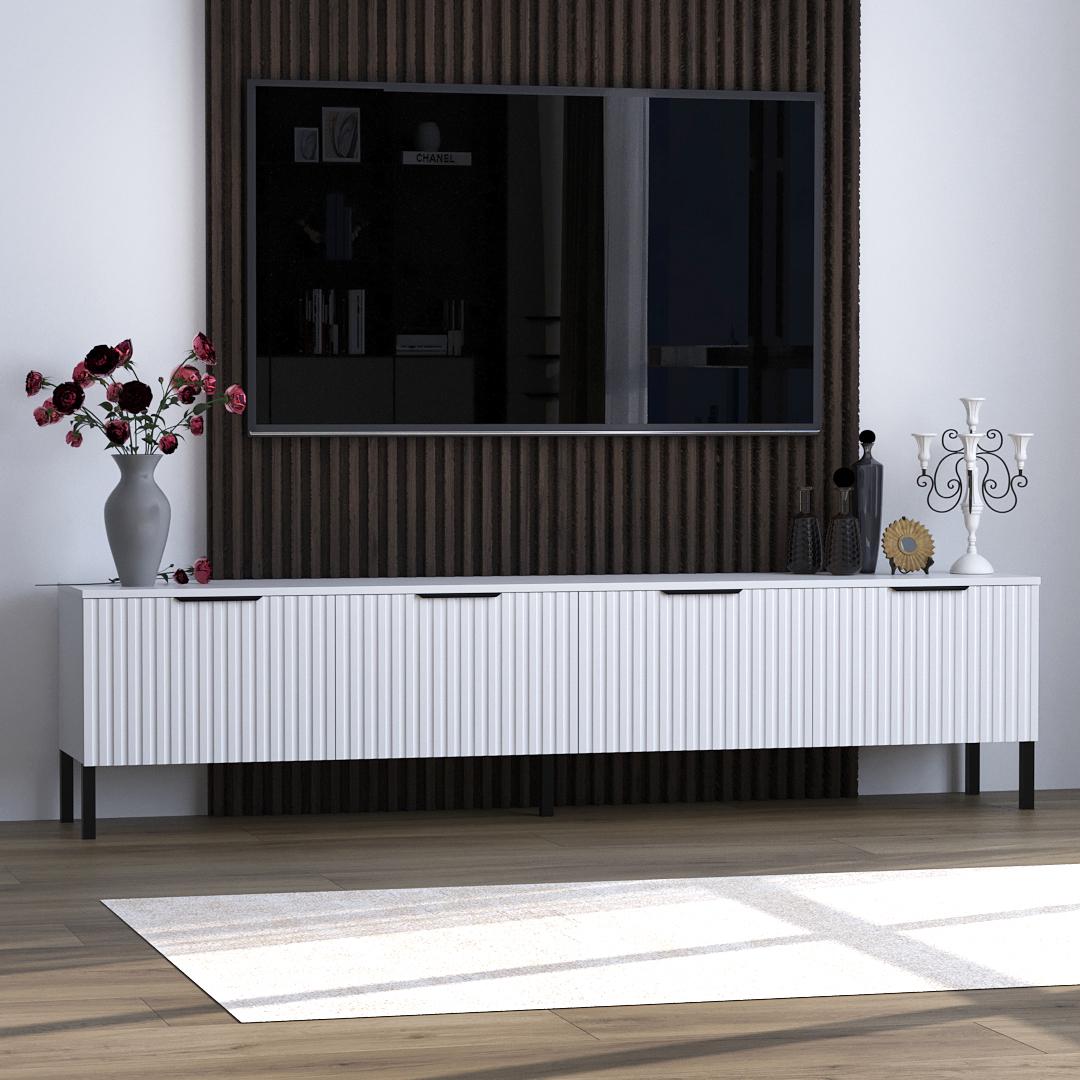 Тумба под ТВ DiPortes Саванна РЕТРО К-504 МДФ 200х46х35 см Белый матовый (01320) Тумба под ТВ DiPortes Саванна РЕТРО К-504 МДФ 200х46х35 см Белый матовый (01320)