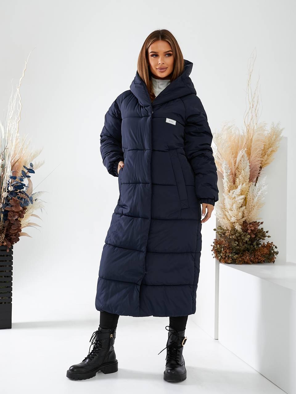 Куртка-пальто зимнее длинное Аiza А520 г. 42-44 Хаки (А520_хакі 42-44) - фото 11