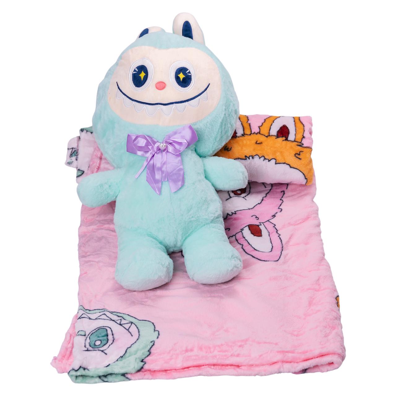 М'яка дитяча іграшка Colorful Home Лабубу з пледом 54 см плюшева М'ятний (LAB3M) - фото 2 М'яка дитяча іграшка Colorful Home Лабубу з пледом 54 см плюшева М'ятний (LAB3M) - фото 2