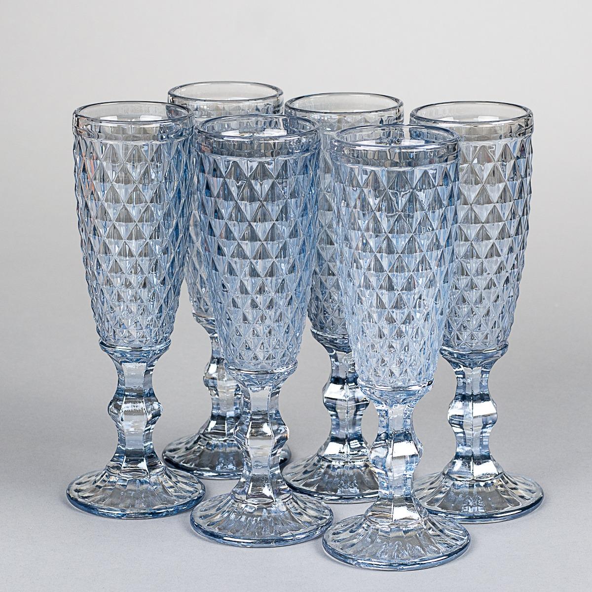 Набор бокалов стеклянных для шампанского Диамант 6 шт. 150 мл (8428-049)