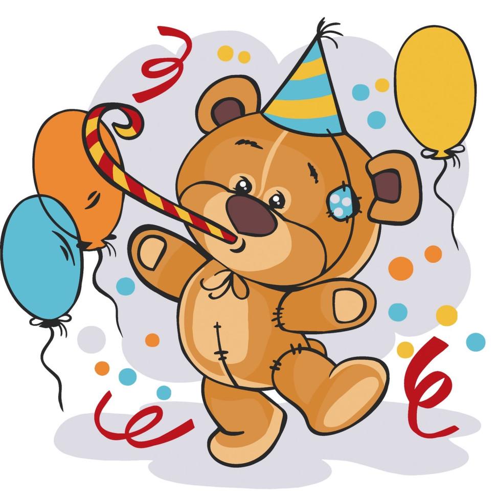 Картина по номерам ART CRAFT Медведик на вечеринке 30x30 см без коробки (ACR-15569-AC)