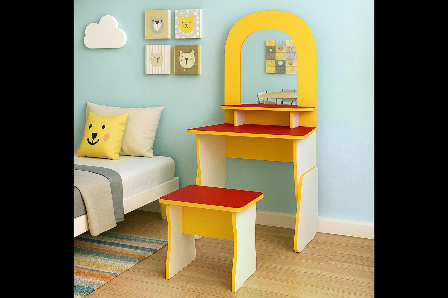 Дитяча ігрова стінка Перукарня Yellow/Red - фото 3 Дитяча ігрова стінка Перукарня Yellow/Red - фото 3